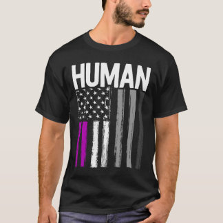 Asexuelle Stolz Mensch LGBT Regenbogen Amerikanisc T-Shirt