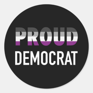 asexuelle, stolze Demokrat Runder Aufkleber