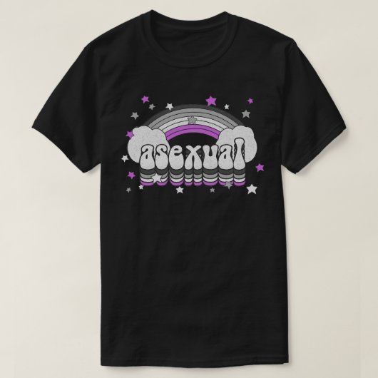 Asexuelle ursprüngliche Regenbogenflagge verblasst T-Shirt (Design vorne)