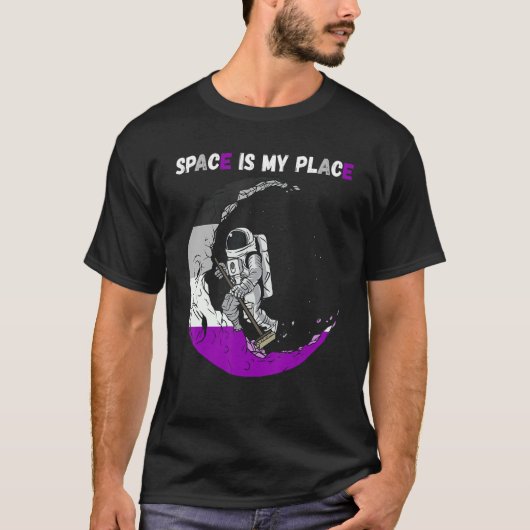 Asexueller Astronaut Moon Clearing Asexualität Wel T-Shirt (Vorderseite)
