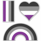 Asexueller Regenbogen +{ Ace | Demi | Grau }+ Aufkleber (Vorderseite)