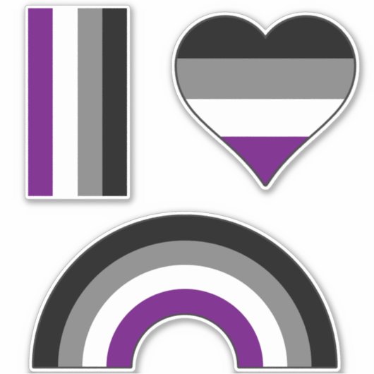 Asexueller Regenbogen +{ Ace | Demi | Grau }+ Aufkleber (Vorderseite)