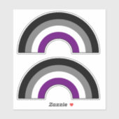 Asexueller Regenbogen +{ Ace | Demi | Grau }+ Aufkleber (Blatt)