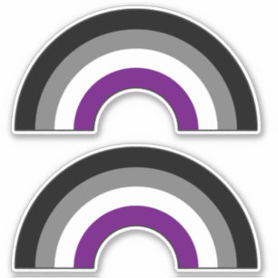 Asexueller Regenbogen +{ Ace Demi Grau }+ Aufkleber