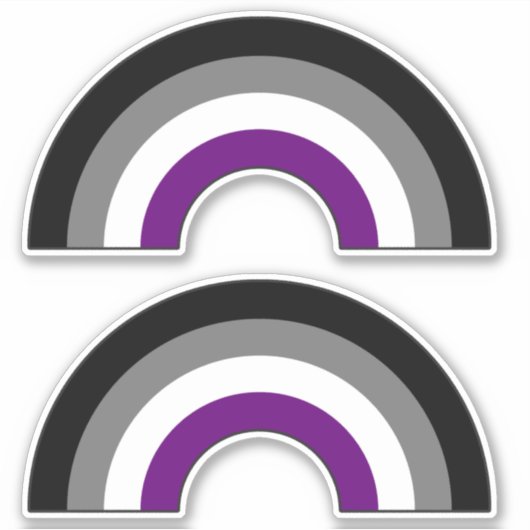 Asexueller Regenbogen +{ Ace | Demi | Grau }+ Aufkleber (Vorderseite)