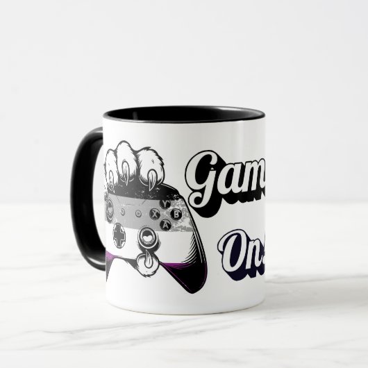 Asexueller Stolz Game On Tiger Pfote Controller Ta Tasse (Vorderseite Links)