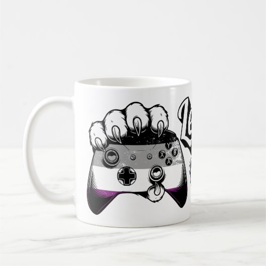 Asexueller Stolz Level Up Tiger Pfoten Controller Kaffeetasse (Links)