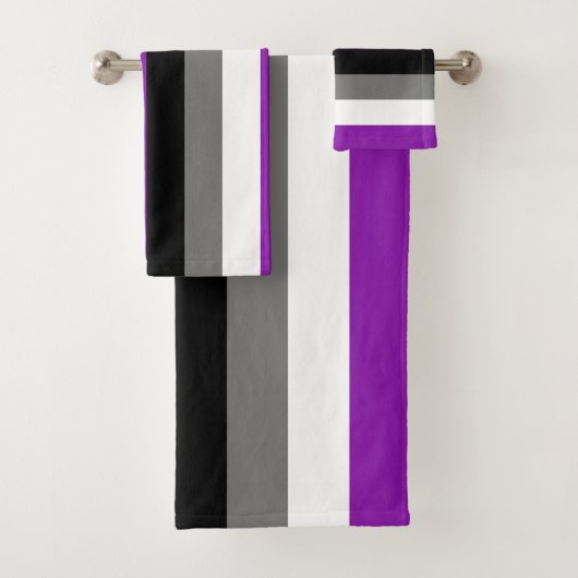 Asexueller Stolz, LGBTQ-Stolz, gestreifte Printwer Badhandtuch Set (Insitu)