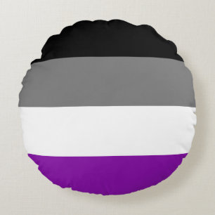 Asexueller Stolz, LGBTQ-Stolz, gestreifte Printwer Rundes Kissen