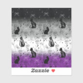 Asexueller Stolz schwarze Katze - Mystische Hexe Aufkleber (Blatt)