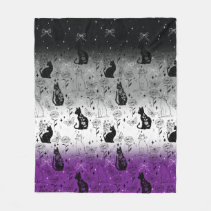 Asexueller Stolz Schwarze Katze - Mystische Hexere Fleecedecke