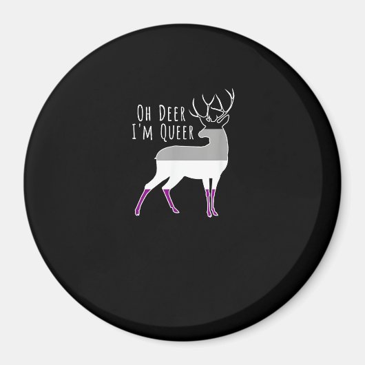 Asexuelles Flagge Oh Hirsch Queer Pride Lustiges L Magnet (Vorne)