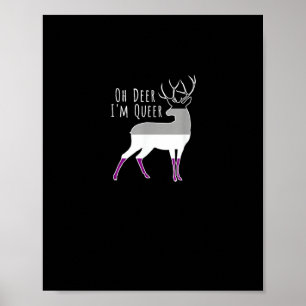 Asexuelles Flagge Oh Hirsch Queer Pride Lustiges L Poster