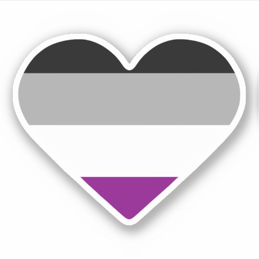 Asexuelles Herzstück Aufkleber (Vorderseite)
