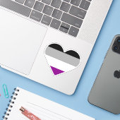Asexuelles Herzstück Aufkleber (Laptop mit iPhone)