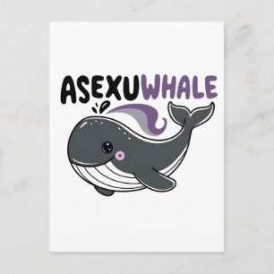 Asexuwhale" Lustiger Wal Meer LGBTQ Asexuelle Stol Feiertagspostkarte