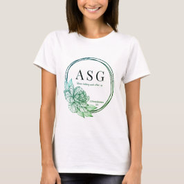 ASG-Logo in Grüntönen und Blues (Name auf der Rück T-Shirt