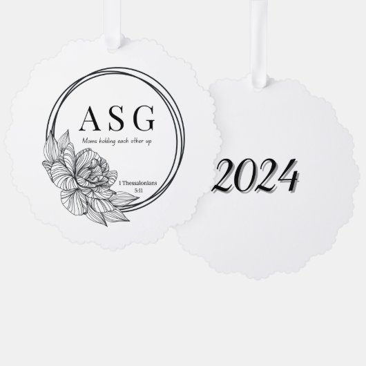 ASG-Logo mit Datum-Ornament-Karte Ornament Karte (Vorderseite/Rückseite)