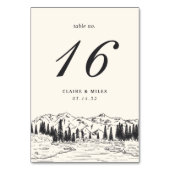 Ash Black | Hochzeit der Bergketten Tischnummer (Vorderseite)