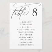 Ash Black + White | Tischnummer + Gast-Namen (Vorderseite)