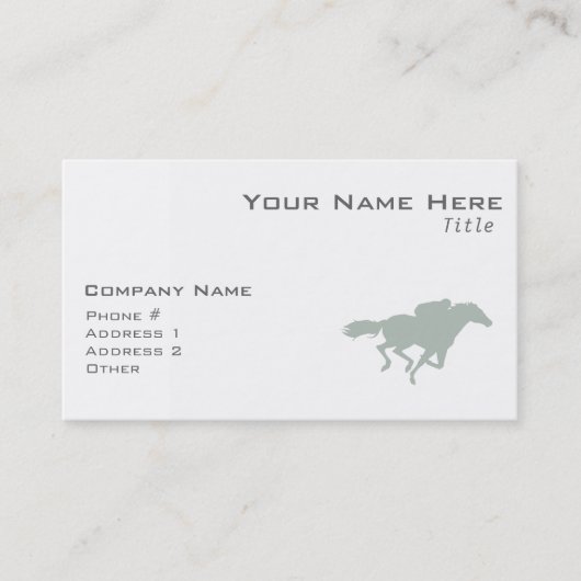 Ash Graues Pferderennen Visitenkarte (Vorderseite)