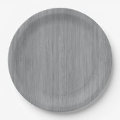 Ash Gray Bamboo Wood Grain Look Pappteller (Vorderseite)