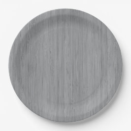 Ash Gray Bamboo Wood Grain Look Pappteller