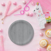 Ash Gray Bamboo Wood Grain Look Pappteller (Party)