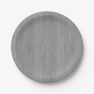 Ash Gray Bamboo Wood Grain Look Pappteller
