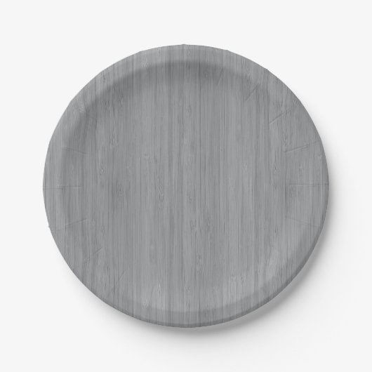 Ash Gray Bamboo Wood Grain Look Pappteller (Vorderseite)
