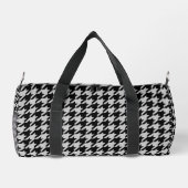 Ash Gray Black Hahnentrittmuster Karo Duffle Bag (Rückseite)