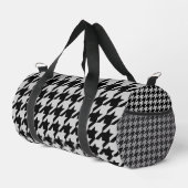 Ash Gray Black Hahnentrittmuster Karo Duffle Bag (Rechte Ecke)