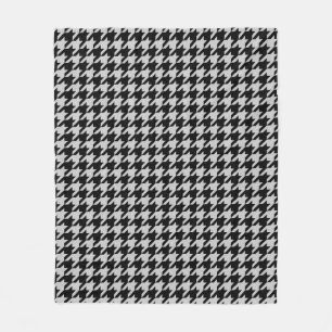 Ash Gray Black Hahnentrittmuster Karo Fleecedecke