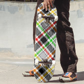 Ash Gray Black Multicolour Flannel Plaid Tartan Skateboard