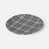 Ash Gray Blackwatch Campbell Tartan Kariert Pappteller (Schrägansicht)