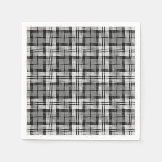 Ash Gray Blackwatch Campbell Tartan Kariert Serviette (Vorderseite)