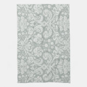 Ash Gray; Gray Damask Muster Geschirrtuch (Vertikal)