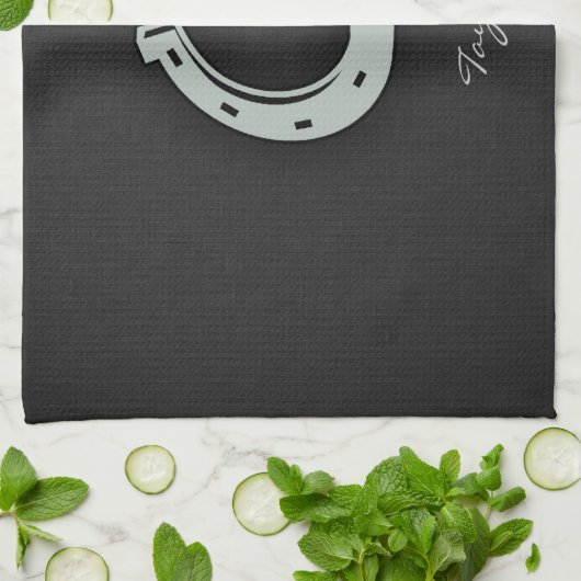 Ash Gray Horseshoe Geschirrtuch (Gefaltet)