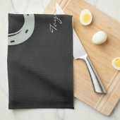 Ash Gray Horseshoe Geschirrtuch (Viertel Falte)