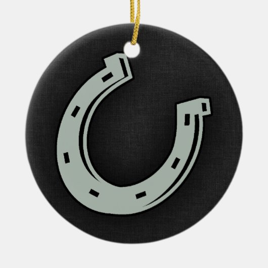 Ash Gray Horseshoe Keramikornament (Vorne)