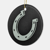 Ash Gray Horseshoe Keramikornament (Links)