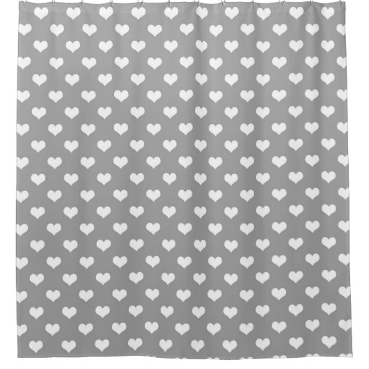 Ash Gray Liebe Herzdesign Duschvorhang (Vorderseite)