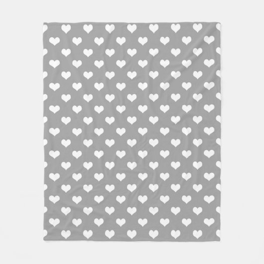 Ash Gray Liebe Herzdesign Fleecedecke (Vorderseite)