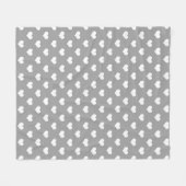 Ash Gray Liebe Herzdesign Fleecedecke (Vorderseite (Horizontal))