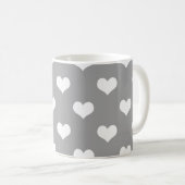 Ash Gray Liebe Herzdesign Kaffeetasse (VorderseiteRechts)