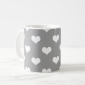 Ash Gray Liebe Herzdesign Kaffeetasse (Vorderseite Links)