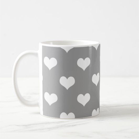 Ash Gray Liebe Herzdesign Kaffeetasse (Links)