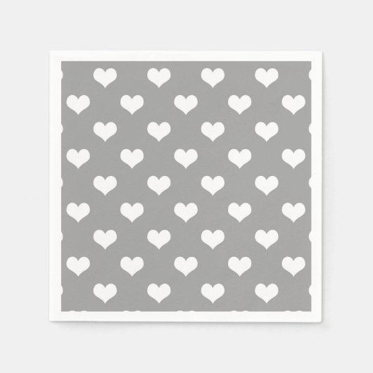 Ash Gray Liebe Herzdesign Serviette (Vorderseite)