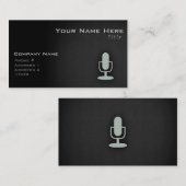 Ash Gray Microphone Visitenkarte (Vorne/Hinten)