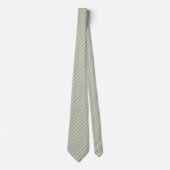 Ash Gray mit Ivory White Pinstripes Krawatte (Vorderseite)